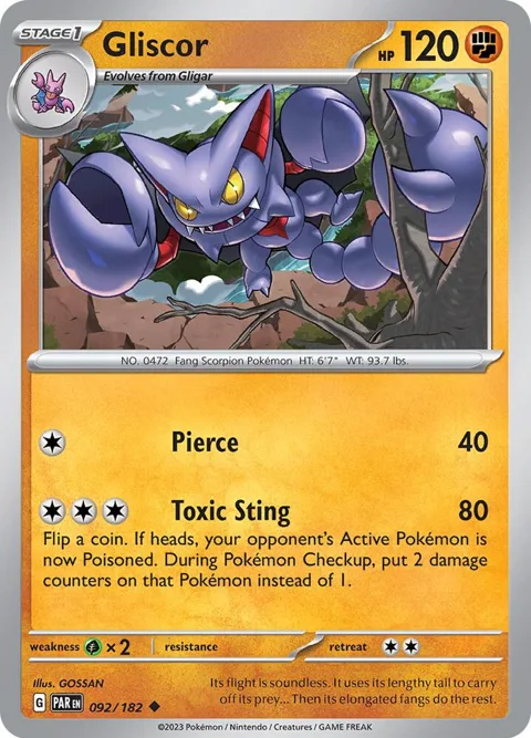 Gliscor #092/182 Pokémon card from Paradox Rift