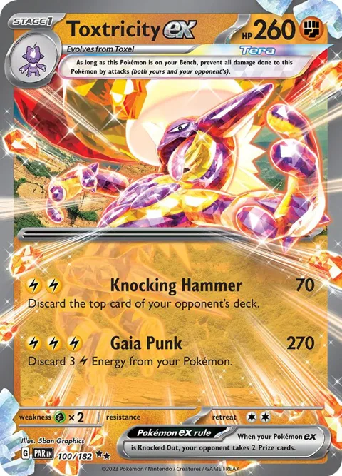Toxtricity ex #100/182 Holofoil Pokémon card from Paradox Rift