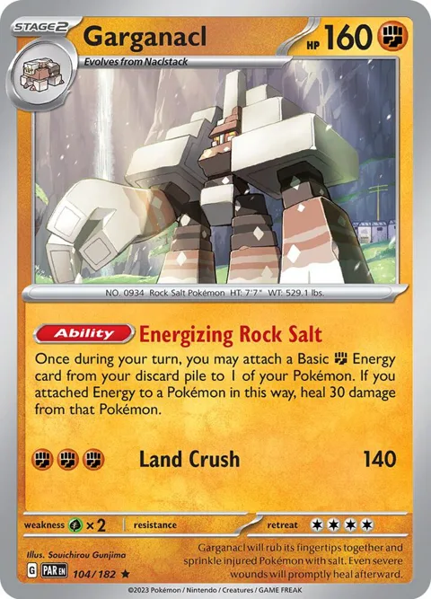 Garganacl #104/182 Reverse Holofoil Pokémon card from Paradox Rift
