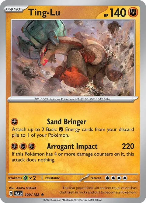 Ting-Lu #109/182 Reverse Holofoil Pokémon card from Paradox Rift
