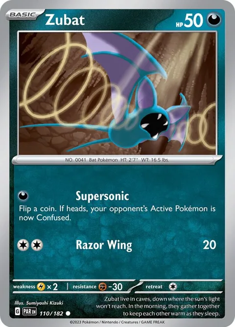 Zubat #110/182 Pokémon card from Paradox Rift