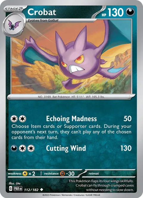 Crobat #112/182 Pokémon card from Paradox Rift