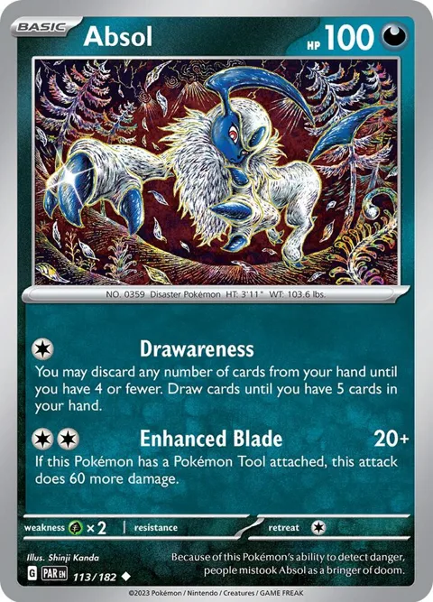 Absol #113/182 Pokémon card from Paradox Rift