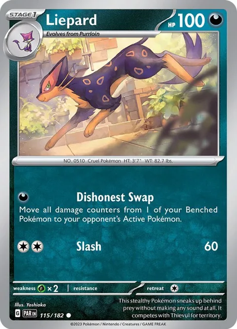 Liepard #115/182 Pokémon card from Paradox Rift