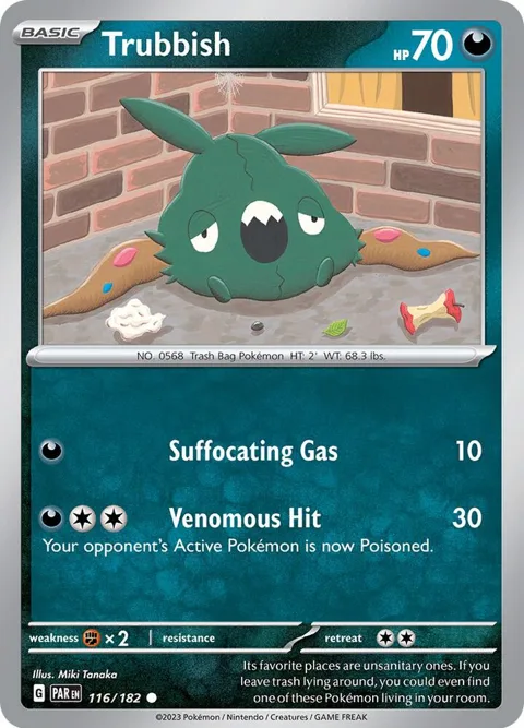 Trubbish #116/182 Pokémon card from Paradox Rift