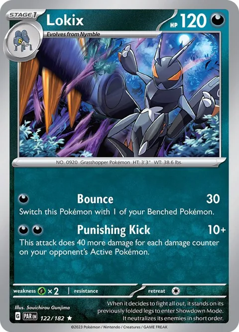 Lokix #122/182 Reverse Holofoil Pokémon card from Paradox Rift