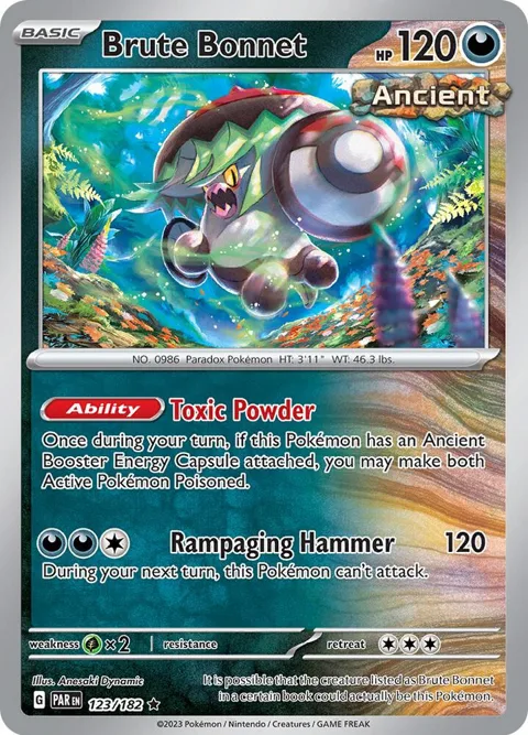 Brute Bonnet #123/182 Reverse Holofoil Pokémon card from Paradox Rift