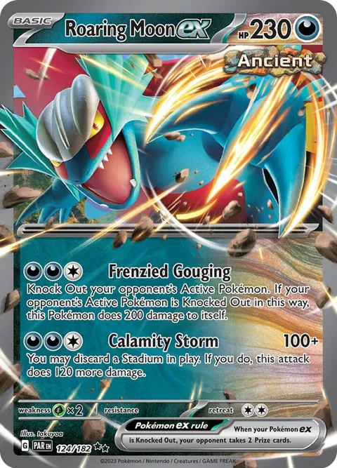 Roaring Moon ex #124/182 Holofoil Pokémon card from Paradox Rift