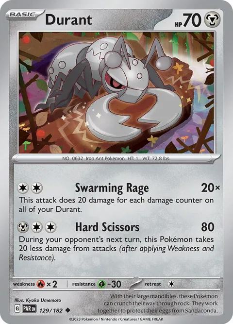 Durant #129/182 Pokémon card from Paradox Rift