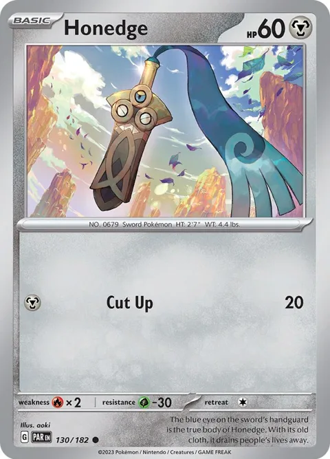 Honedge #130/182 Pokémon card from Paradox Rift