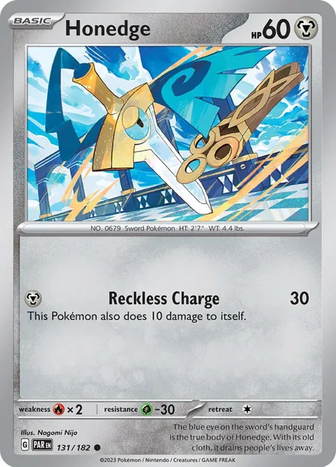 Honedge #131/182 Pokémon card from Paradox Rift