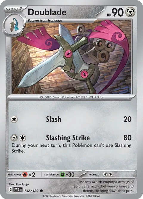 Doublade #132/182 Pokémon card from Paradox Rift