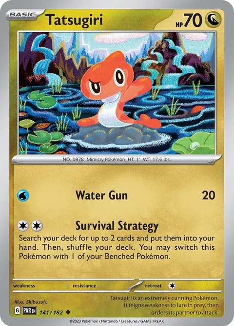 Tatsugiri #141/182 Reverse Holofoil Pokémon card from Paradox Rift