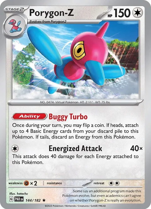 Porygon-Z #144/182 Holofoil Pokémon card from Paradox Rift