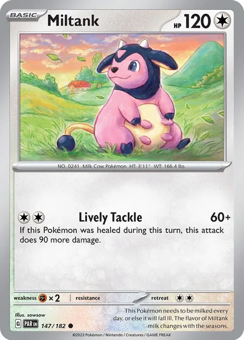 Miltank #147/182 Pokémon card from Paradox Rift