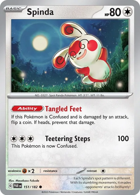 Spinda #151/182 Reverse Holofoil Pokémon card from Paradox Rift