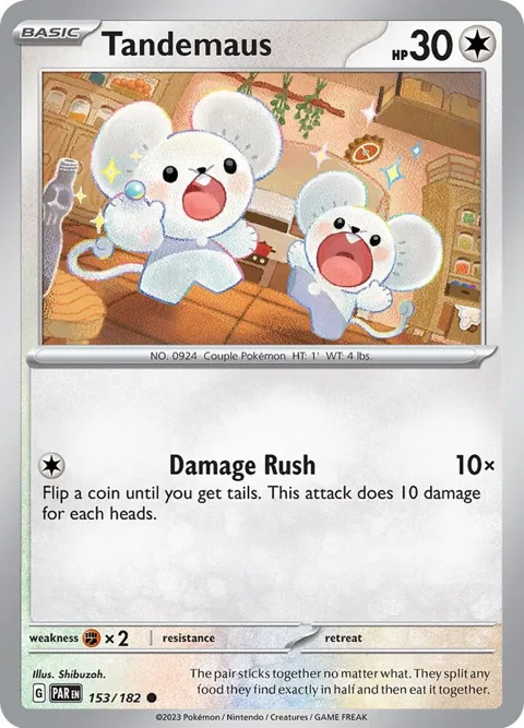 Tandemaus #153/182 Reverse Holofoil Pokémon card from Paradox Rift