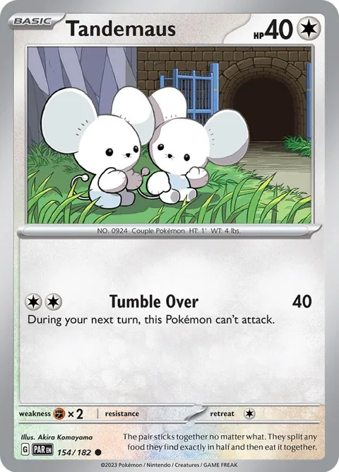 Tandemaus #154/182 Reverse Holofoil Pokémon card from Paradox Rift