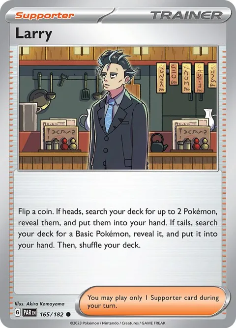 Larry #165/182 Pokémon card from Paradox Rift