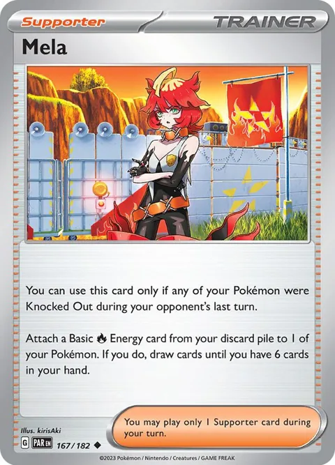 Mela #167/182 Reverse Holofoil Pokémon card from Paradox Rift