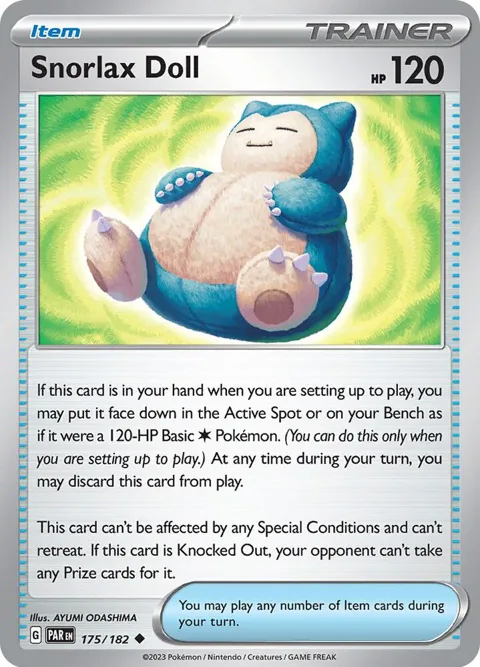 Snorlax Doll #175/182 Reverse Holofoil Pokémon card from Paradox Rift