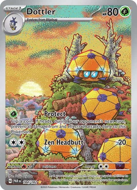 Dottler #184/182 Holofoil Pokémon card from Paradox Rift