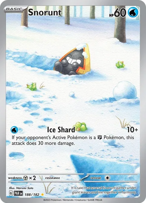 Snorunt #188/182 Holofoil Pokémon card from Paradox Rift