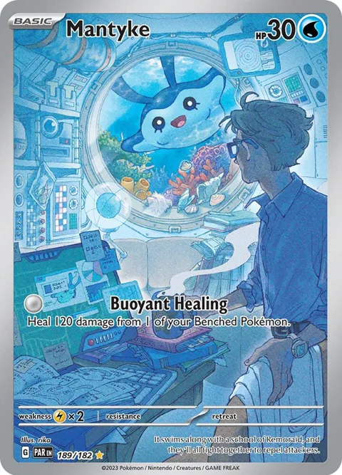 Mantyke #189/182 Holofoil Pokémon card from Paradox Rift