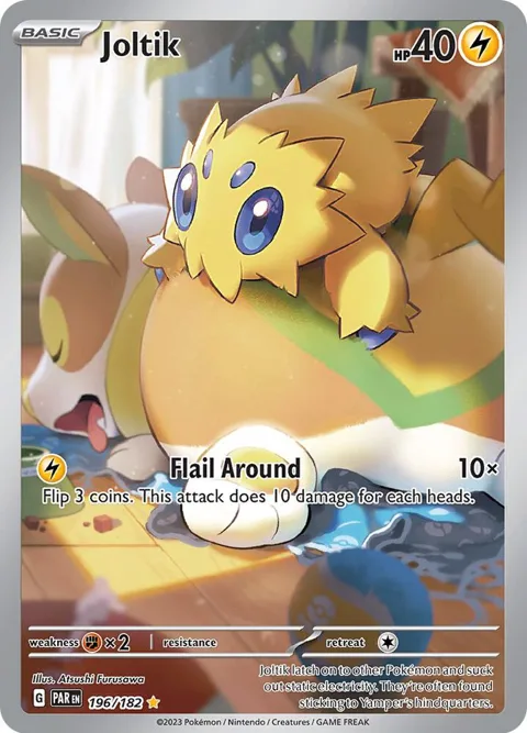 Joltik #196/182 Holofoil Pokémon card from Paradox Rift