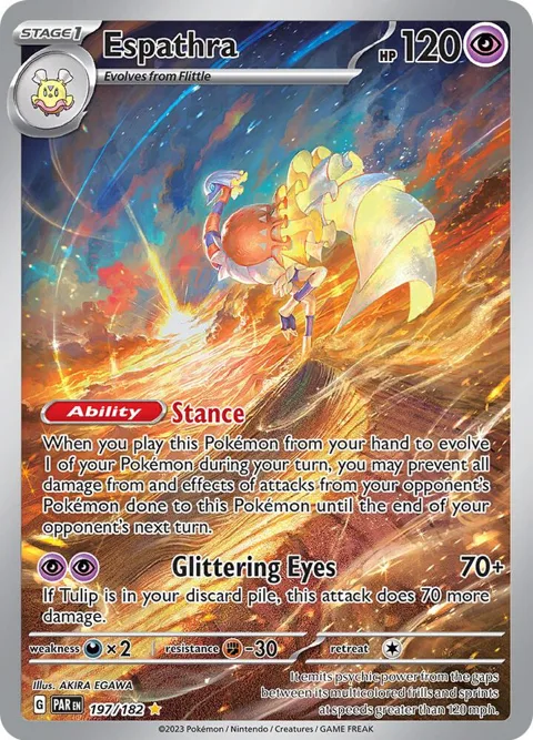 Espathra #197/182 Holofoil Pokémon card from Paradox Rift