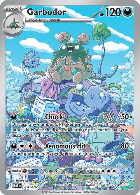 Garbodor #204/182 Holofoil Pokémon card from Paradox Rift