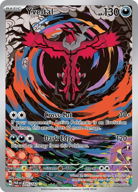 Yveltal #205/182 Holofoil Pokémon card from Paradox Rift