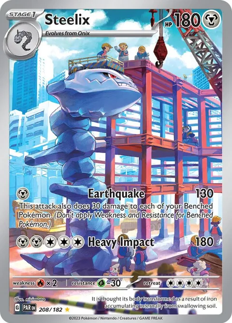 Steelix #208/182 Holofoil Pokémon card from Paradox Rift