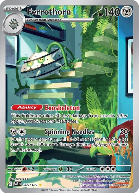 Ferrothorn #209/182 Holofoil Pokémon card from Paradox Rift