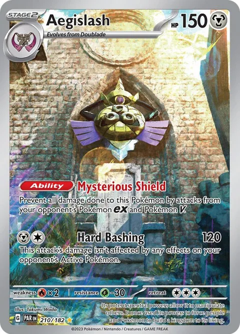 Aegislash #210/182 Holofoil Pokémon card from Paradox Rift