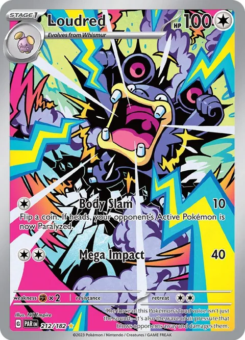 Loudred #212/182 Holofoil Pokémon card from Paradox Rift