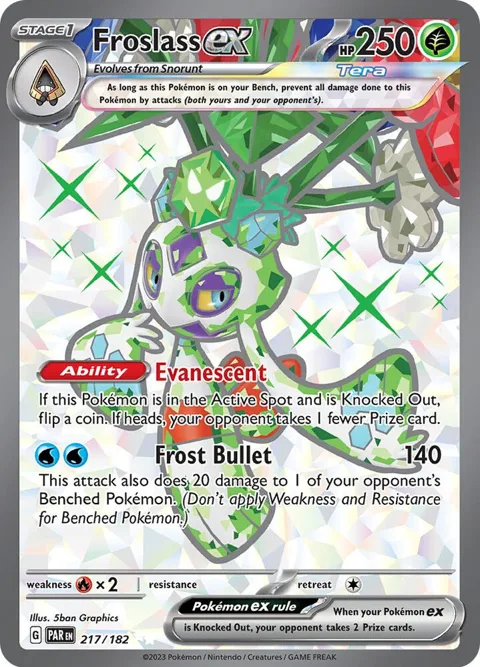 Froslass ex #217/182 Holofoil Pokémon card from Paradox Rift