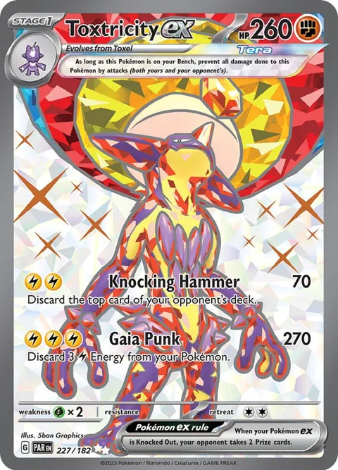 Toxtricity ex #227/182 Holofoil Pokémon card from Paradox Rift