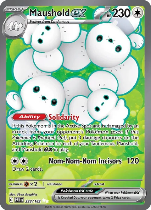 Maushold ex #233/182 Holofoil Pokémon card from Paradox Rift
