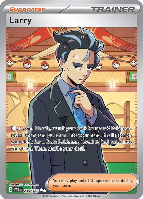 Larry #235/182 Holofoil Pokémon card from Paradox Rift