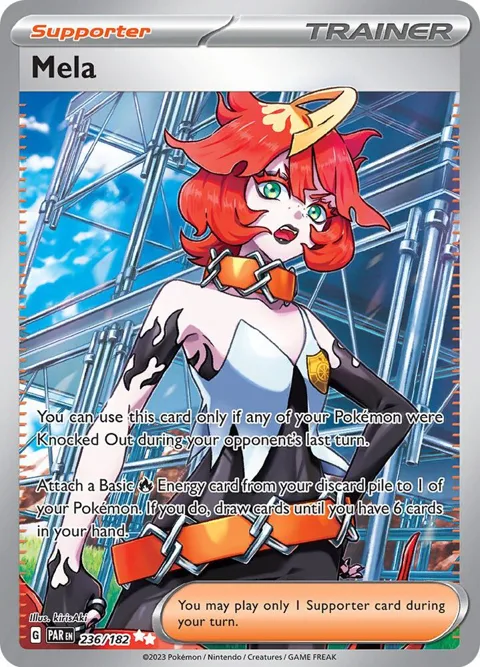 Mela #236/182 Holofoil Pokémon card from Paradox Rift