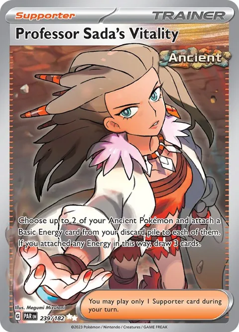 Professor Sada's Vitality #239/182 Holofoil Pokémon card from Paradox Rift