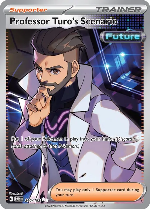 Professor Turo's Scenario #240/182 Holofoil Pokémon card from Paradox Rift
