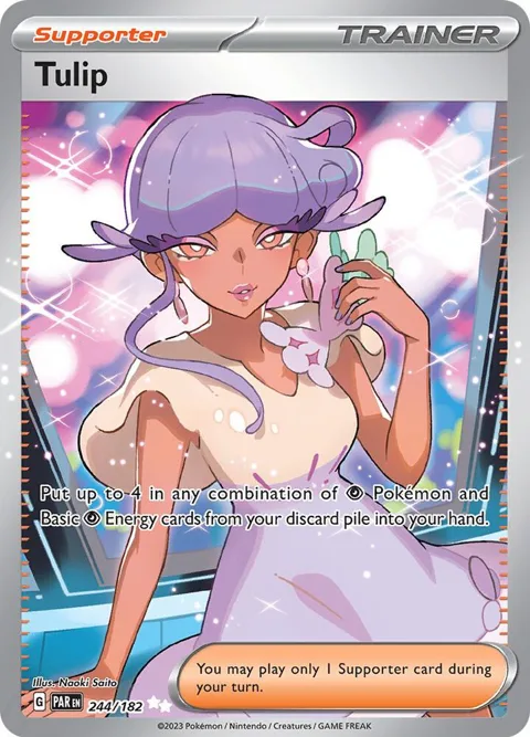 Tulip #244/182 Holofoil Pokémon card from Paradox Rift