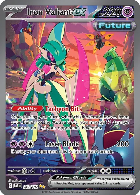 Iron Valiant ex #249/182 Holofoil Pokémon card from Paradox Rift