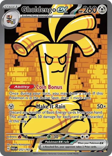 Gholdengo ex #252/182 Holofoil Pokémon card from Paradox Rift