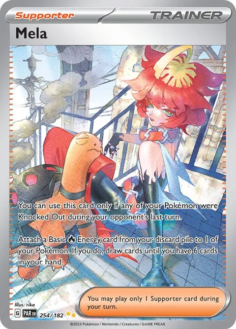 Mela #254/182 Holofoil Pokémon card from Paradox Rift