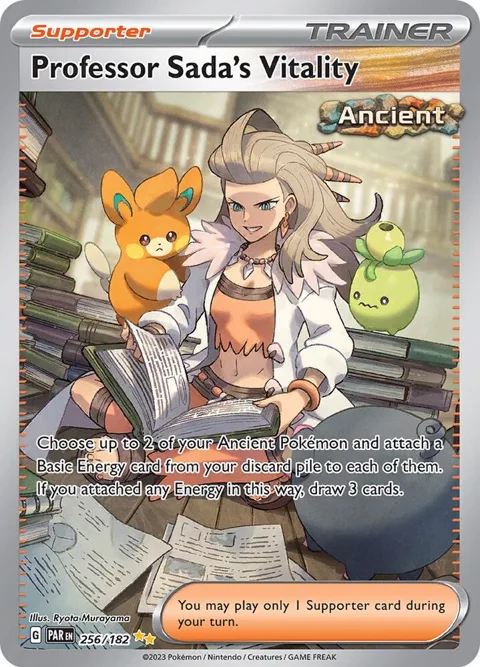 Professor Sada's Vitality #256/182 Holofoil Pokémon card from Paradox Rift