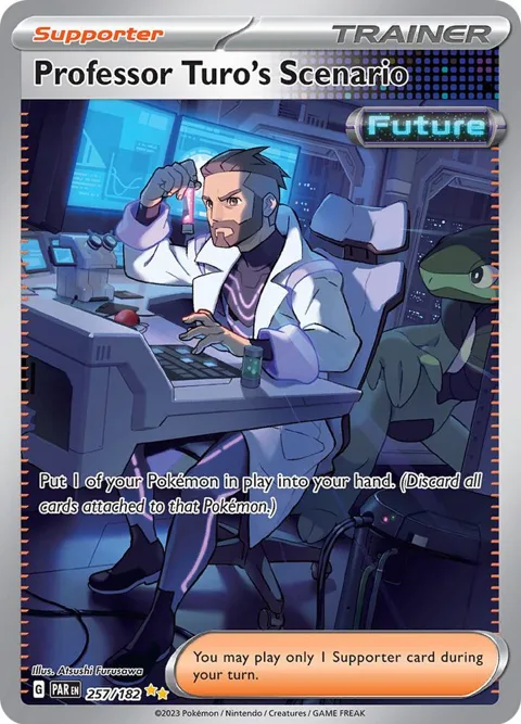 Professor Turo's Scenario #257/182 Holofoil Pokémon card from Paradox Rift