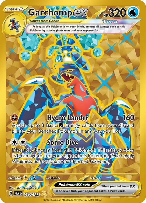 Garchomp ex #260/182 Holofoil Pokémon card from Paradox Rift